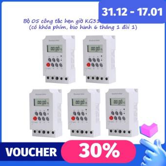 Bộ 5 công tắc hẹn giờ KG316 T-II công suất 25A timer hẹn giờ điện tử bộ hẹn giờ tự động công tắc điện hẹn giờ - Điện tử gia đình