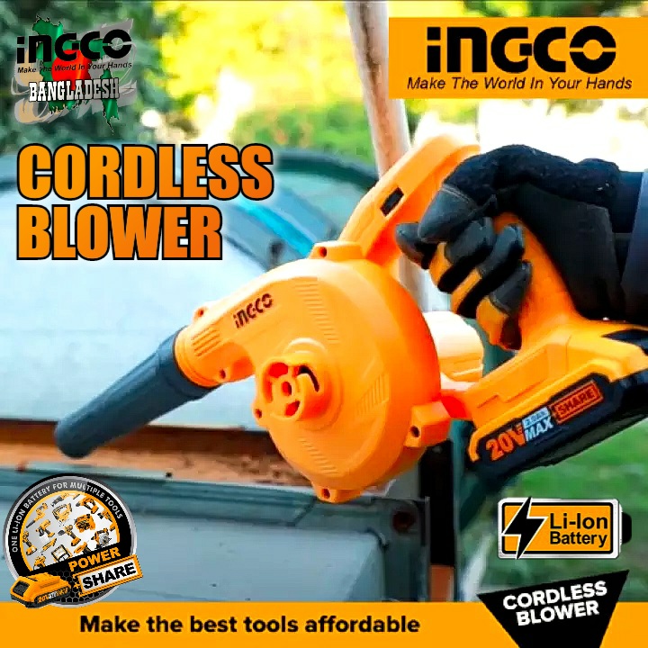 Lithium-ion Aspirator 20v Blower Ingco cabli200181 (with Battery & Charger) 7 Lithium-ion Aspirator 20v Blower Ingco cabli200181 (with Battery & Charger)