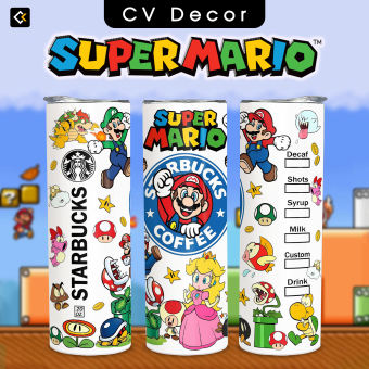 Bình Giữ Nhiệt Starbucks Mario - Ly Giữ Nhiệt Starbucks Mario - Bình Nước Starbucks Mario 2 lớp thép không gỉ SUS304 - 600ml