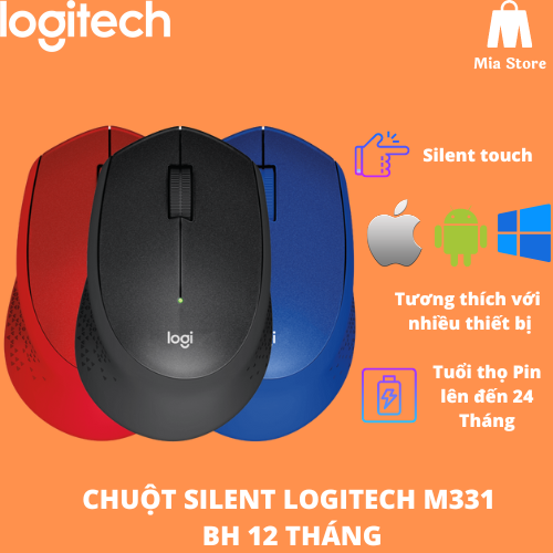 Chuột không dây usb logitech m331 silent - mia store
