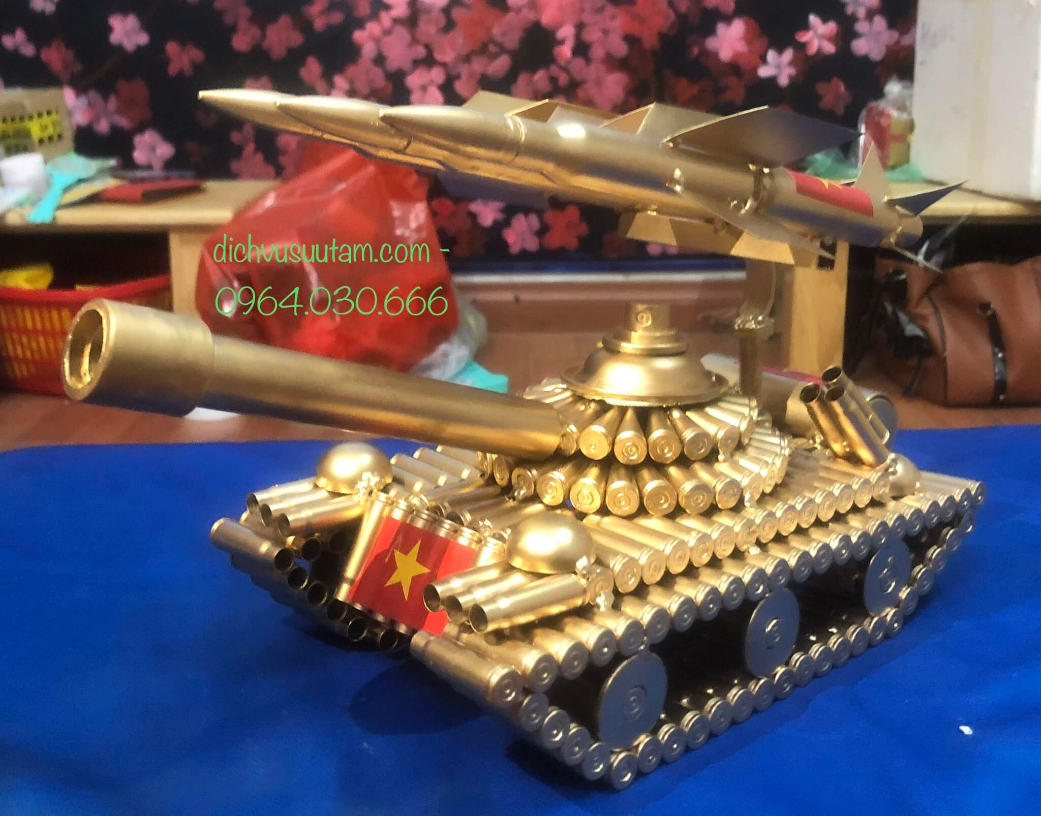 Mô hình xe tăng chiến đấu tên lửa SAM-3 bằng vỏ đan