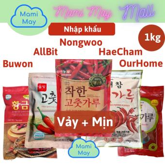 1kg BỘT ỚT Hàn Quốc cánh + mịn, làm kim chi - Allbit, Buwon (Chackhan ) Nongwoo, Haecham (Heacham), Ourhome