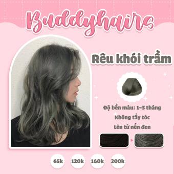 Thuốc nhuộm tóc Rêu khói trầm không tẩy lên từ nền đen buddyhairs