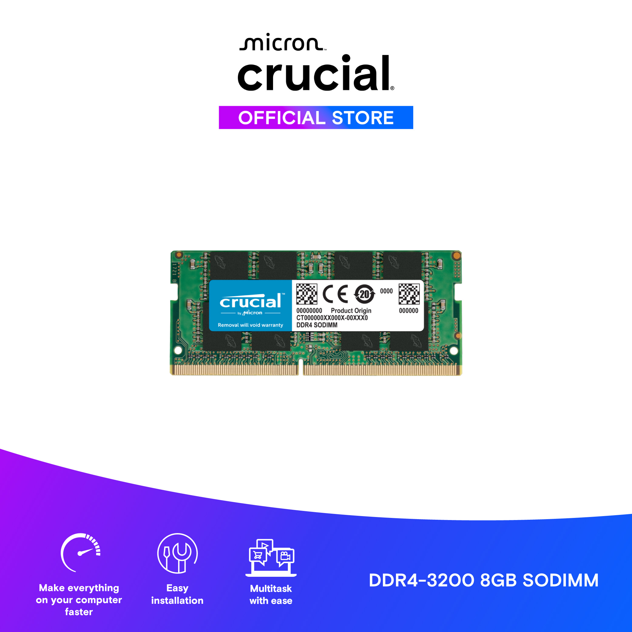 Ddr4 8Gb Ram - Kingston Hyperx Fury & Crucial Laptop/Desktop