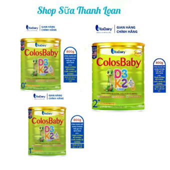 (Quét Mã QR Tích Xu) Sữa Bột Vitadairy Colosbaby D3K2 Số 0+/ 1+/ 2+ 800g.