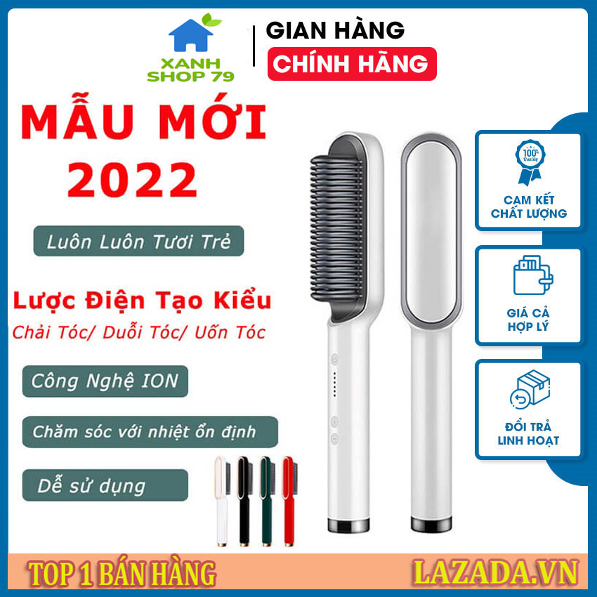 Lược điện chải thẳng tóc chuyên nghiệp, lược duỗi tóc, lược điện chải tóc tự động, Máy uốn duỗi ép tóc đa năng, lược tạo kiểu tóc cho nữ - Bảo Hành 12 Lỗi 1 Đổi 1