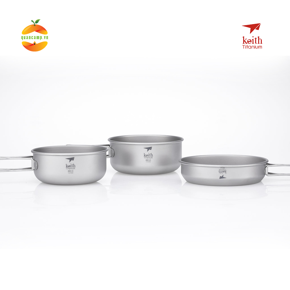 Bộ nồi, chảo 3 món titanium keith ti6053