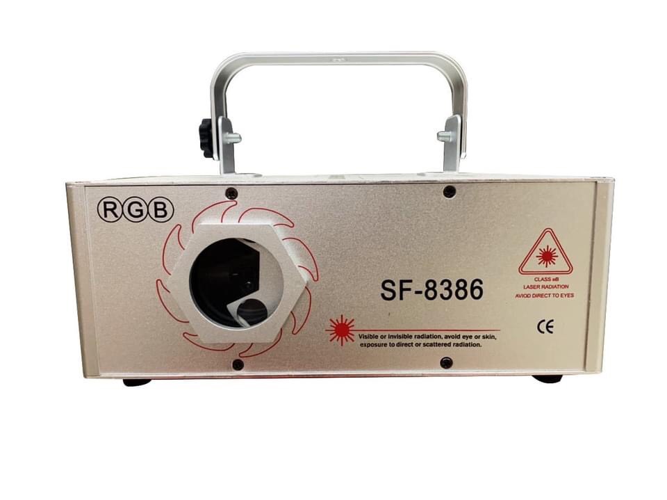 Đèn laser 8386 pro - đèn chiếu hình 7 màu dùng trong phòng bay.