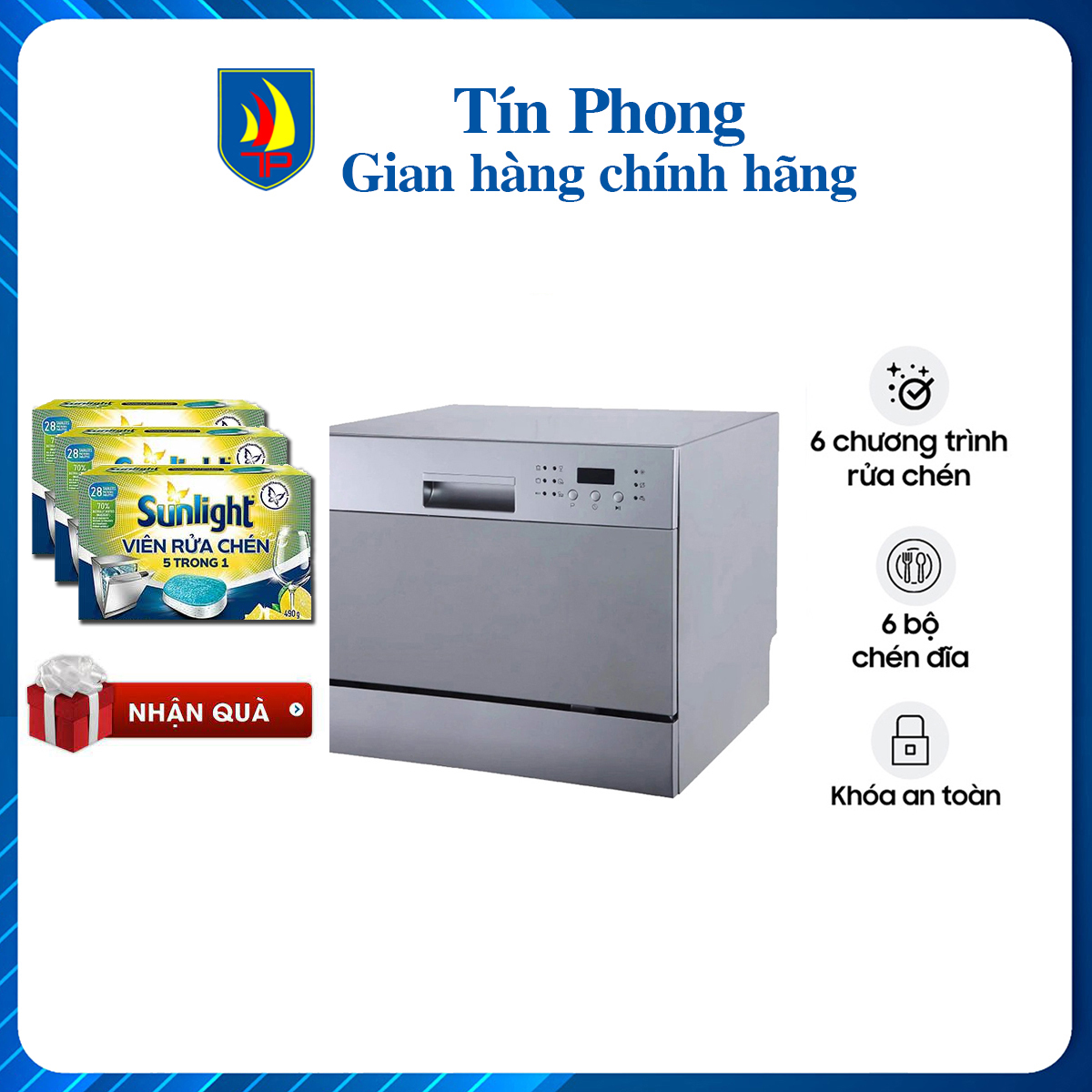 Máy rửa chén, máy rửa chén để bàn hafele hdw-t50a/ 538.21.190 - 6 chương trình rửa, hẹn giờ, tiết kiệm năng lượng - hàng chính hãng, bảo hành 3 năm