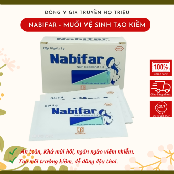 Nabifar Muối rửa vệ sinh tăng kiềm, bột rửa phụ khoa, khử mùi hôi