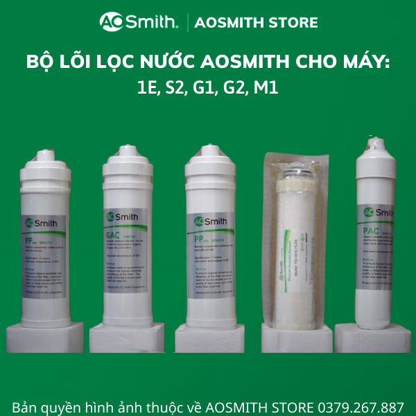 Lõi lọc nước Ao smith dùng cho máy model 1E, G1, G2, M1, S2