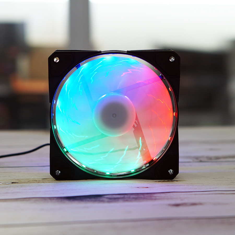 Fan tản nhiệt cao cấp 40 bóng LED - 12 cm - DC 12V, Fan LED đơn 12 cm, Quạt tản nhiệt 12 cm nhiều màu