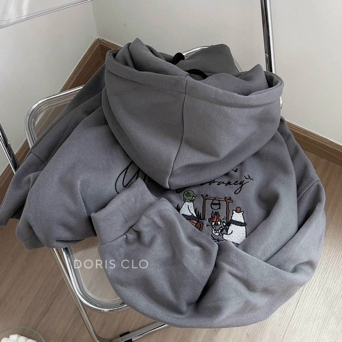 Áo khoác nỉ nam  nữ phong cách Hàn Quốc from rộng tay bồng chất liệu nỉ cao cấp dày dặn mũ 2 lớp HMS TPN73