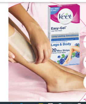 Miếng dán Wax lông, tẩy lông Veet Easy-Gel Legs Wax Strips legs& body( full hộp và lẻ mẫu)