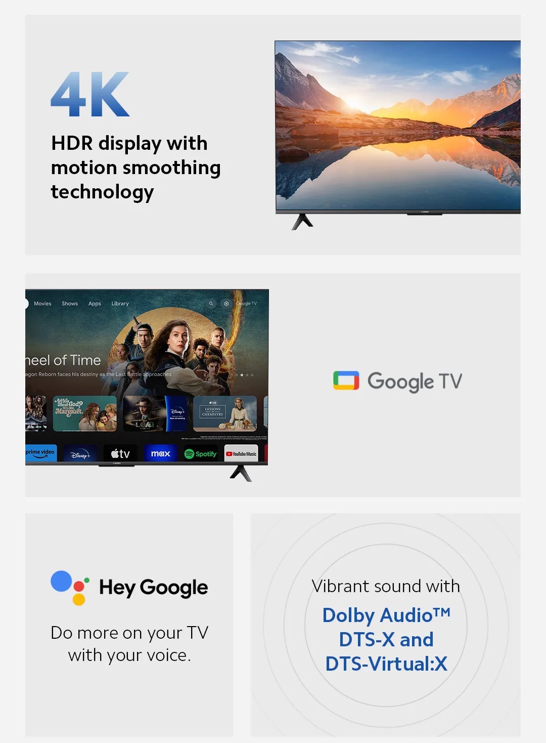 (Oficjalny) Xiaomi TV A 55 2025/ TV S Mini LED 55 2025 | Google TV 4K Ultra HD DCI-P3 94% gama kolorów HDR10+ Google Playstore Wbudowany Chromecast Dolby Vision i wyświetlacz bez obramowania (3 lata gwarancji)