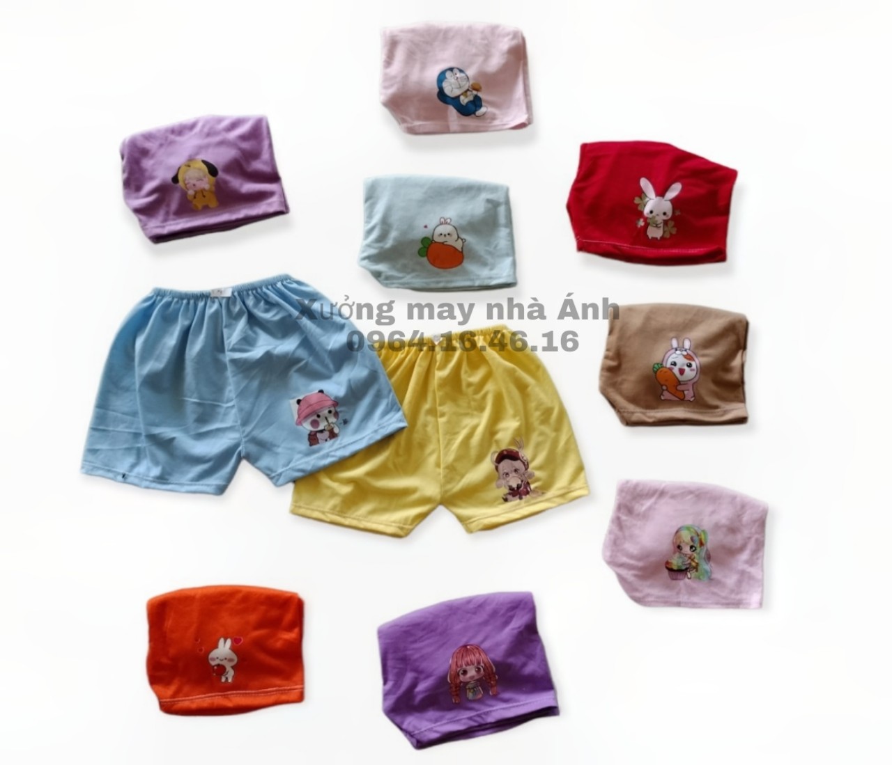 Combo 10 quần đùi hình cute cho bé trai, bé gái