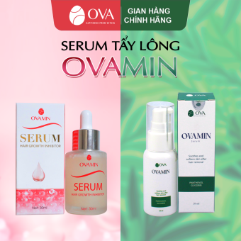 Serum ức chế mọc lông Ovamin 20ml, sản phẩm dùng dưỡng da sau khi tẩy lông wax lông toàn thân, bikini bằng kem tẩy lông Ovamin