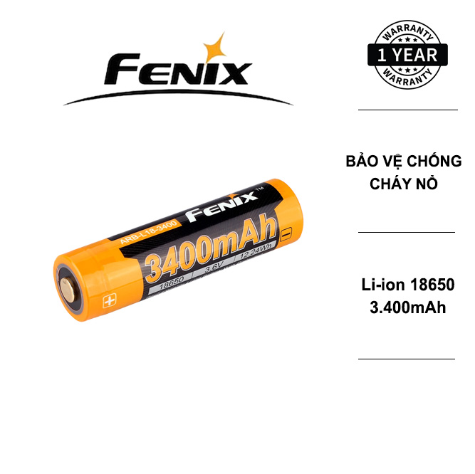 Pin sạc fenix 18650 dung lượng cao 3400 mah