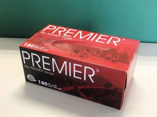 Khăn giấy lụa PREMIER 2 lớp hộp 180 tờ