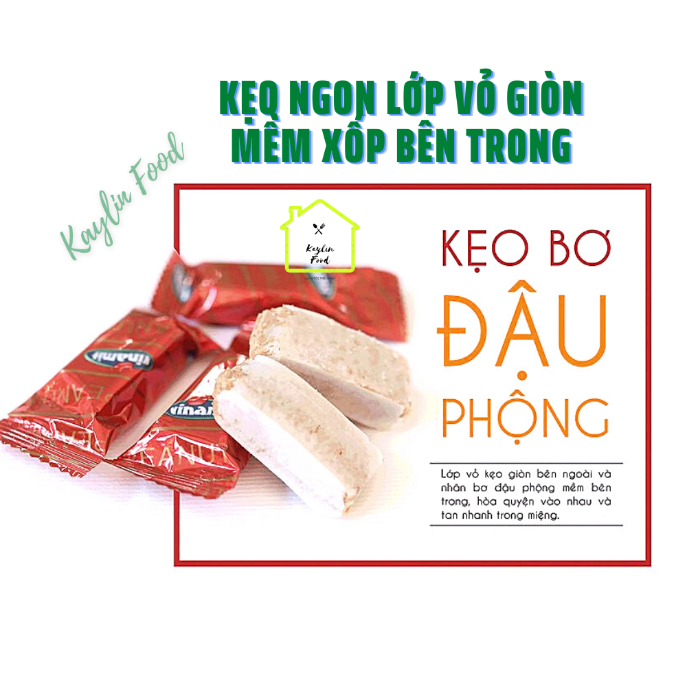 Kẹo bơ đậu phộng Vinamit 500g kẹo bơ đậu phộng mềm xốp