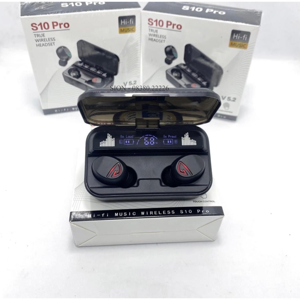 Tai nghe bluetooth không dây s10 pro - tai nghe không dây gaming cực hầm hố - có micro và bluetooth 5.0