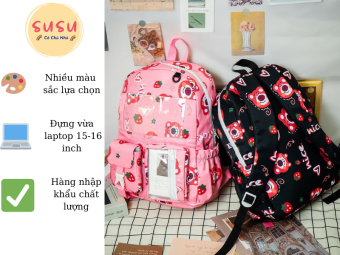 BALO GẤU DÂU KUTE DÀNH CHO HỌC SINH CẤP 1 VÀ CẤP 2, TẶNG MÓC KHÓC KHÓA GẤU DÂU