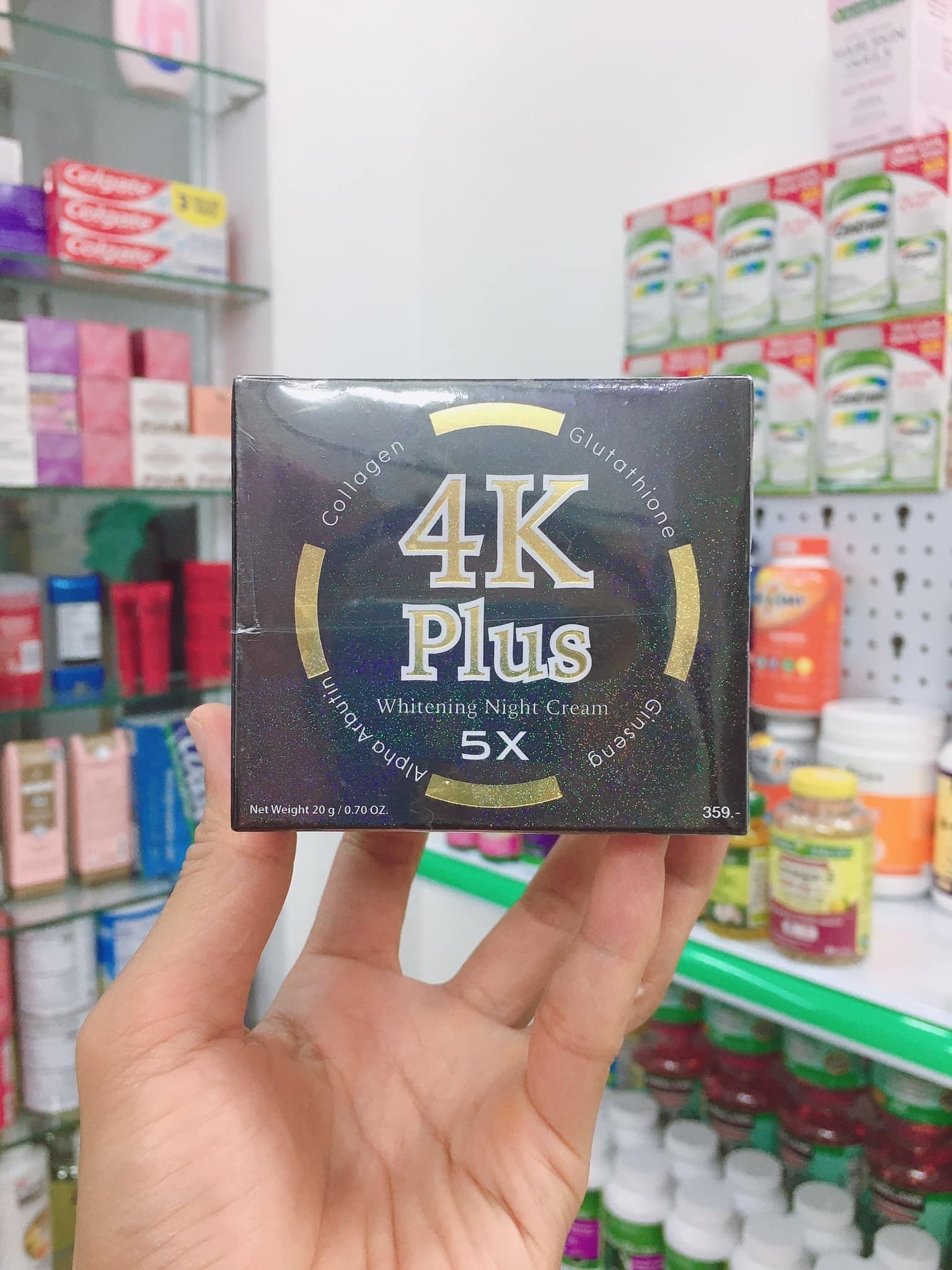 Kem dưỡng trắng da mặt ban đêm 4k plus 5x thái lan 20g - 8858955005357