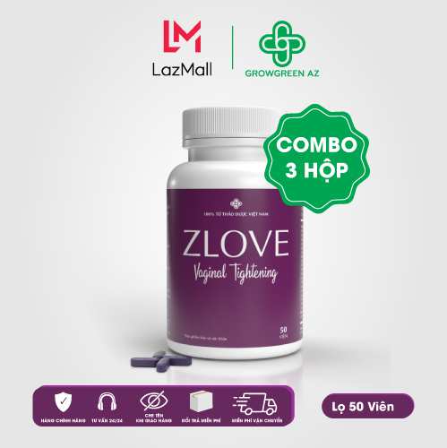 BỘ 3 Hộp Zlove - Hỗ trợ se khít vùng kín, tăng cường sức khỏe phụ nữ( Hộp 50v)