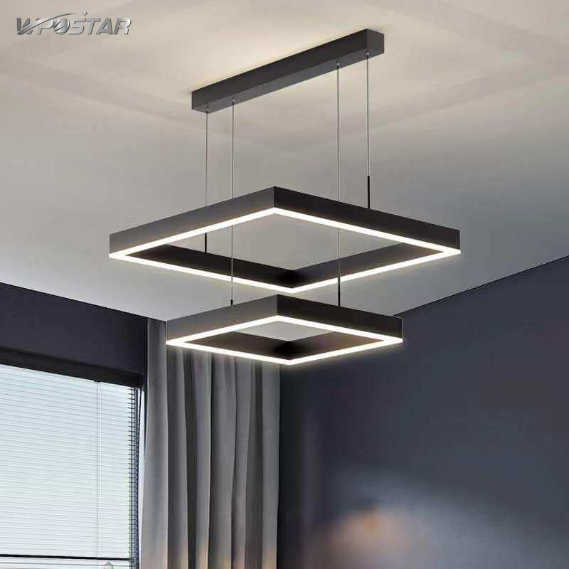 Đèn Chùm LED Hiện Đại Kiểu Bắc Âu Đèn Thả Treo Phòng Khách Hình Vuông Đèn Thả Treo Trong Nhà Thiết Bị Chiếu Sáng