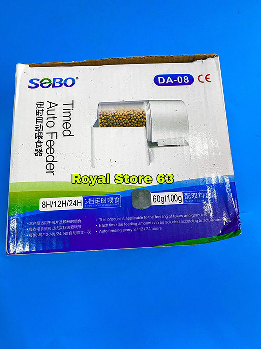 Máy cho ăn tự động hẹn giờ bể cá cảnh chạy pin sobo da-08