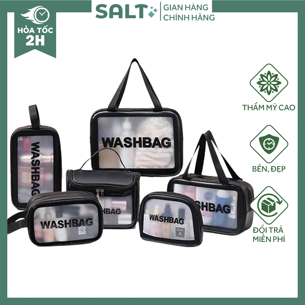 Túi đựng mỹ phẩm đồ du lịch WASHBAG, túi đựng mỹ phẩm trong suốt chống thấm