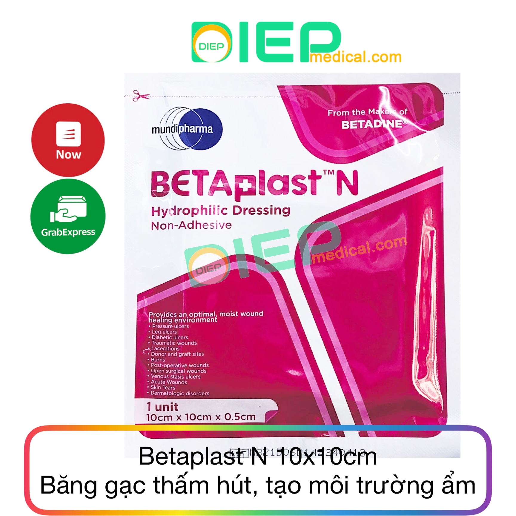 ✅ BETAPLAST N 10x10cm - Băng gạc siêu thấm hút, tạo môi trường ẩm giúp nhanh lành vết thương