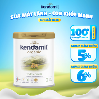 Sữa Nguyên Kem Công Thức Hữu Cơ Kendamil Organic Toddler Milk Bổ Sung HMOs Cho Bé Số 3 - Hộp 800g