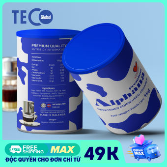 Sữa đặc có đường nhập khẩu Alphana lon 1kg - Thơm ngon béo giàu vitamin A D3 B1
