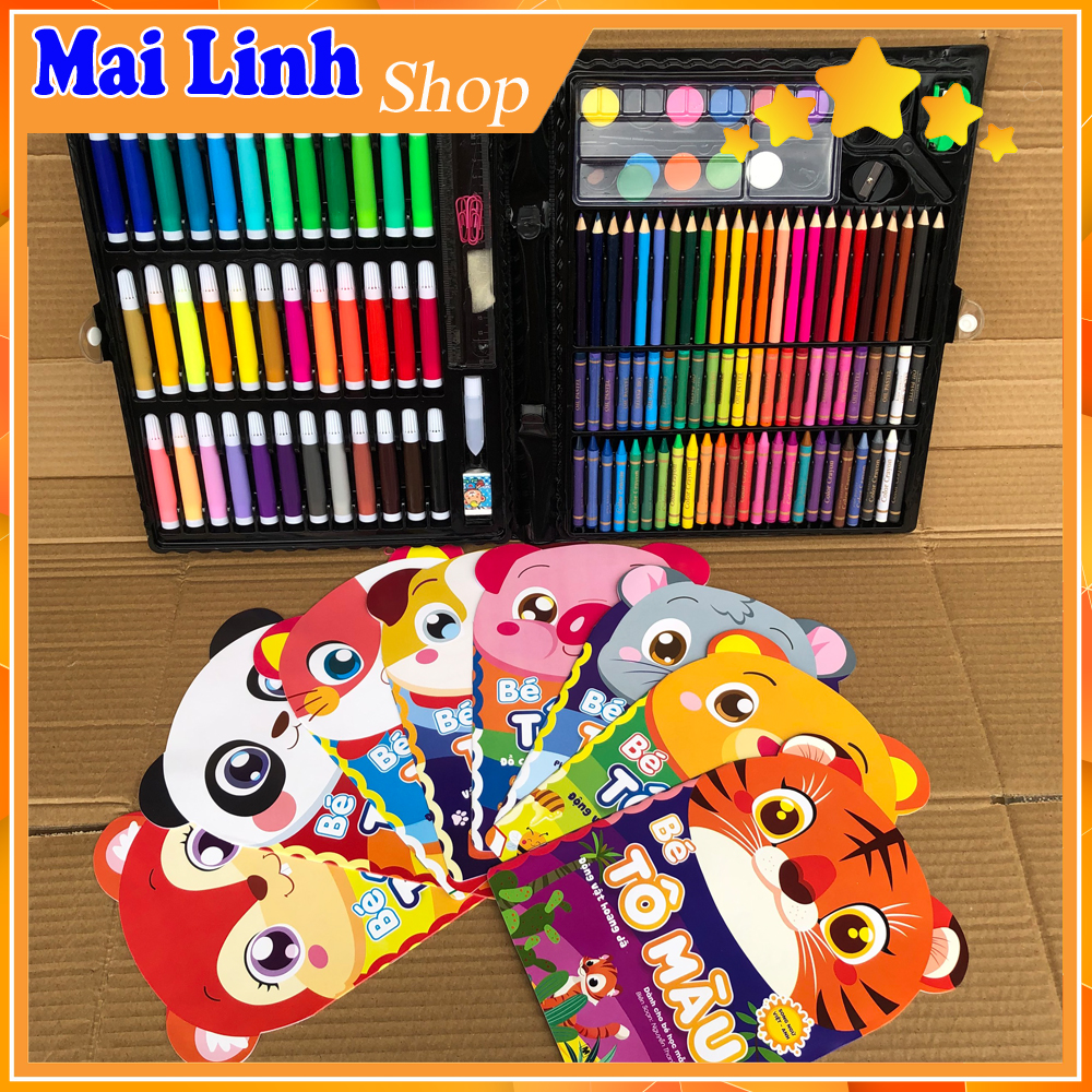 [HCM]Hộp màu 150 chi tiết - Bộ tô màu - Quà tặng cho bé - Không độc hại làm quà tặng hoặc văn phòng phẩm