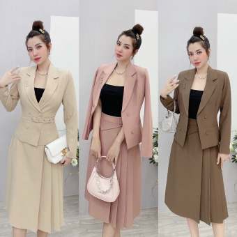 Bộ đồ vest nữ công sở 096( áo vest + chân váy ) chất liệu hàn cao cấp