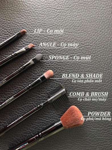 Bộ cọ trang điểm hộp sắt mini 6 cây Vacosi Collection Makeup House (Hồng) BC23