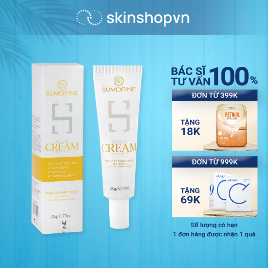 Kem Làm Giảm Vết Thâm Nám - Trắng Da Sumdfine White Cream Dark Spot 20g - Loại Bỏ Da Xỉn Màu, Thâm Nám