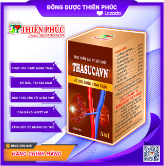 THASUCAVN (Hộp 150 viên) – BỔ THẬN VÀ PHỤC HỒI CHỨC NĂNG THẬN - HỖ TRỢ ĐIỀU TRỊ BỆNH SUY THẬN MẠN | Sản Phẩm Của Công Ty ĐÔNG DƯỢC THIÊN PHÚC