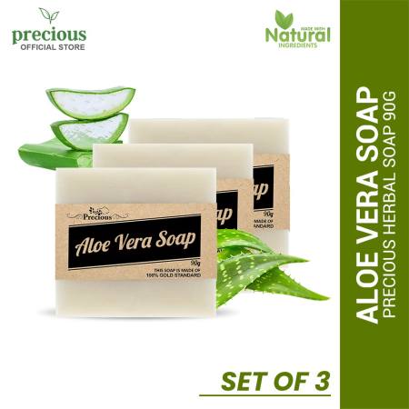 Organic Aloe Vera Soap for Acne and Dry Skin - Set of 3
