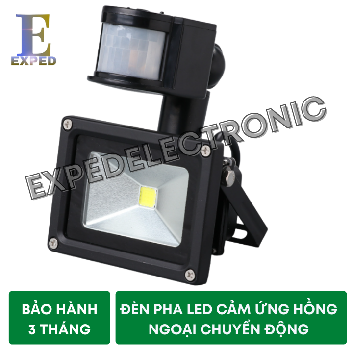 Đèn pha led cảm ứng hồng ngoại chuyển động sân vườn 10W, 20W