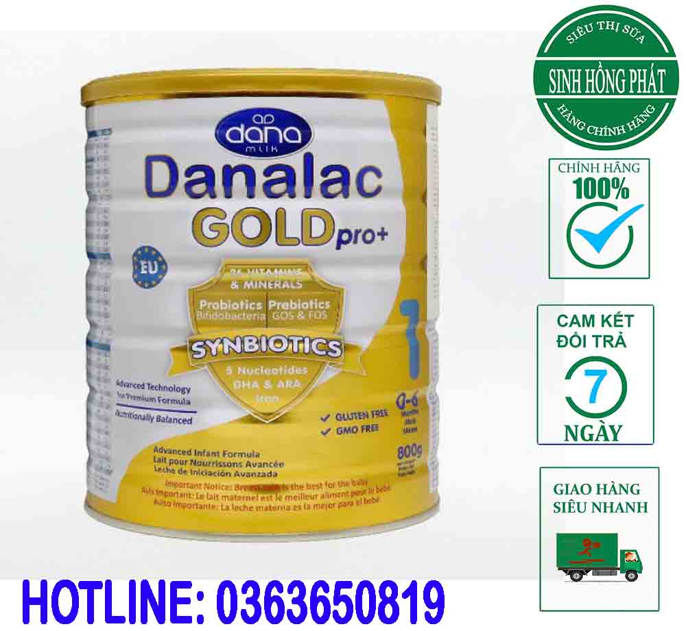 Sữa bột Danalac Gold Pro số 1 - 800g 0 - 6 tháng