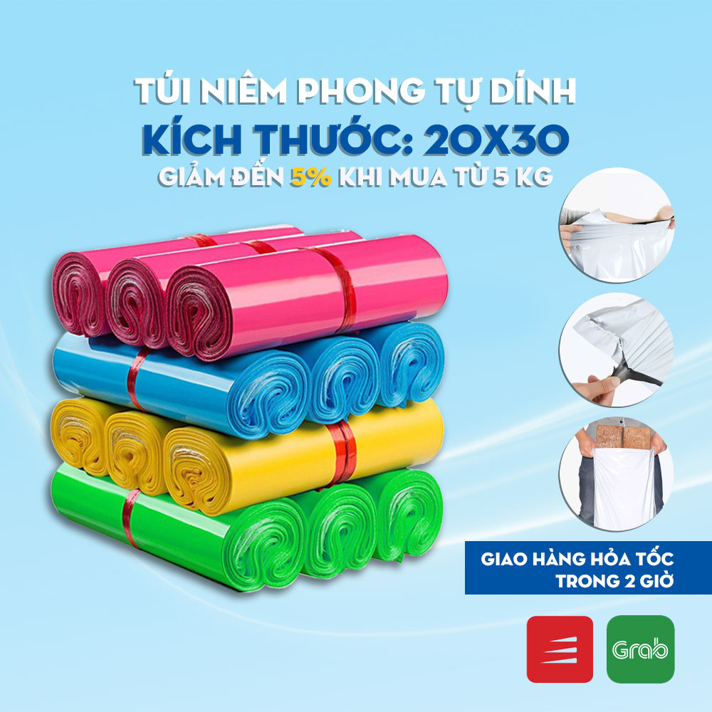 Túi Niêm Phong Túi Gói Hàng 20x30 Đóng Gói Hàng Nhanh Cuộn 1Kg