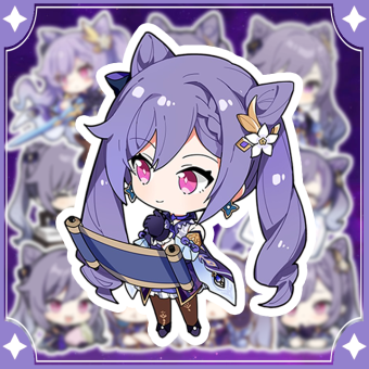 Sticker Keqing - Hình dán chibi keqing ( set 10 hình )