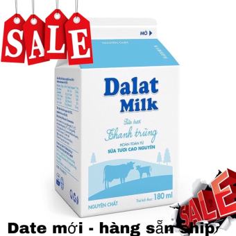 Sữa Thanh Trùng Dalatmilk Không Đường 180Ml Date Mới