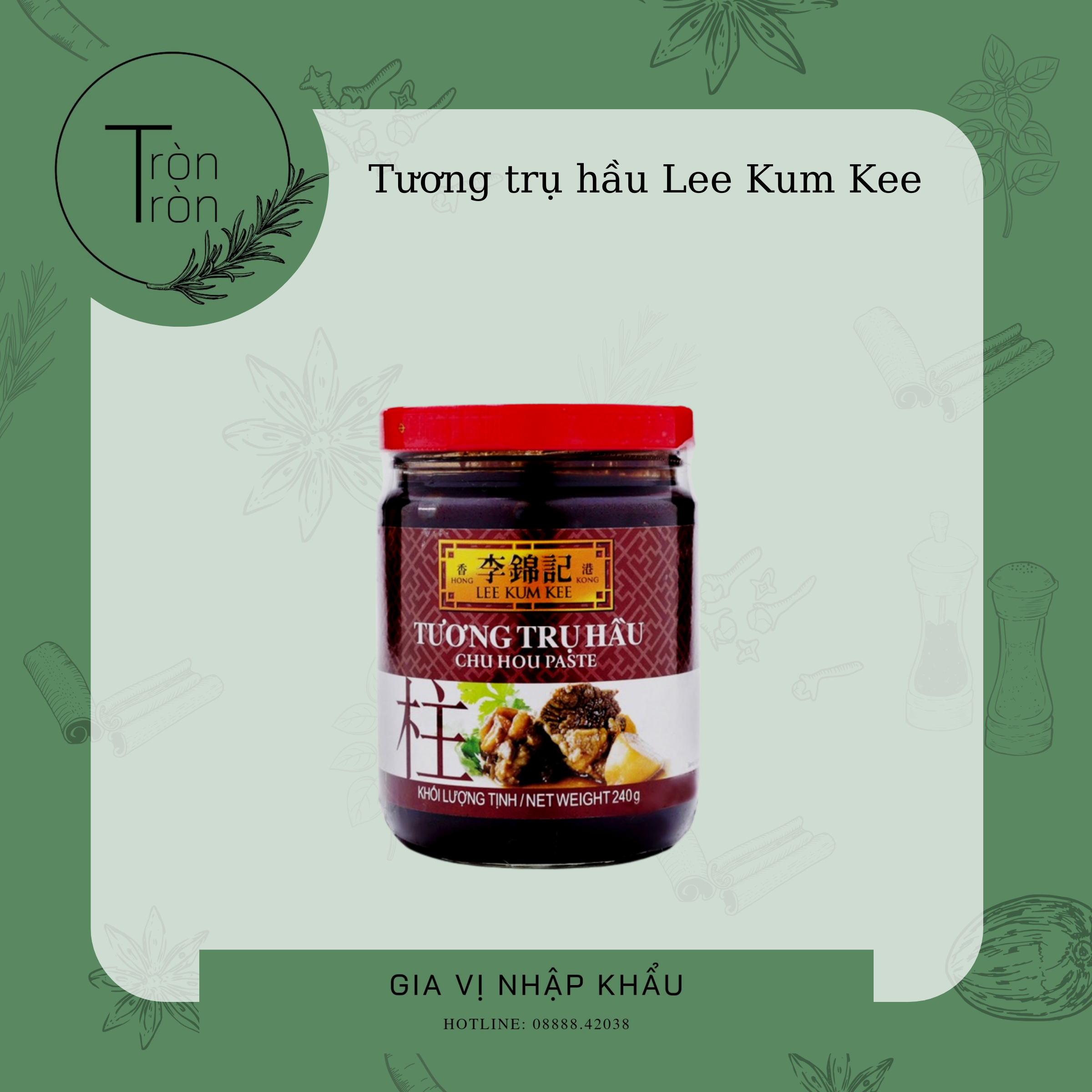 LEE KUM KEE Sốt tương trụ hầu Hong Kong - 240g nguyên liệu nấu ăn xào rau củ qua