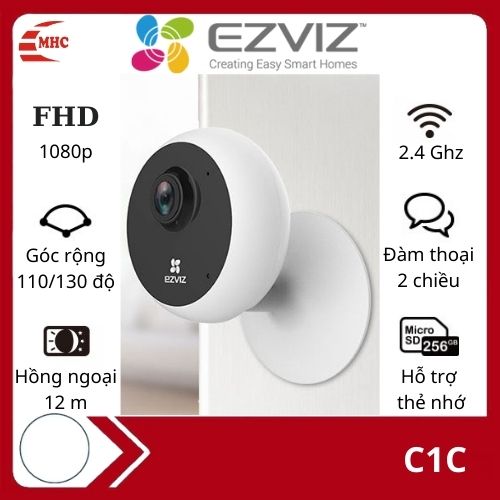 Camera wifi Ezviz không dây C1C Full HD 1080p chính hãng, bảo hành 2 năm