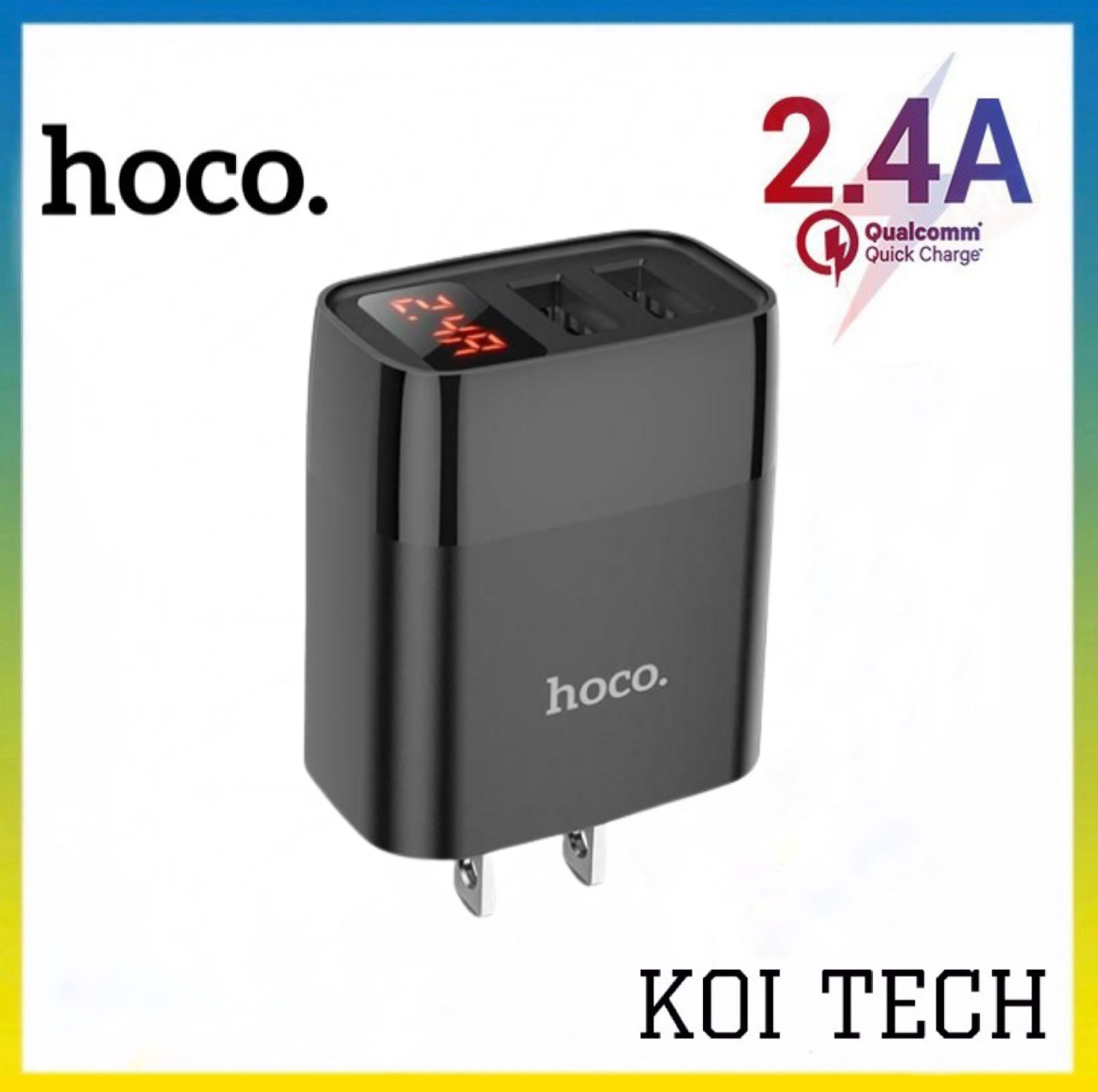 Cục Sạc 2 cổng usb chính hãng iphone Hoco CK86 - Củ sạc có led siêu bền cho ip oppo samsung xiaomi huawei... - KOI TECH