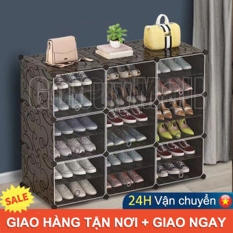 TỦ NHỰA ĐỂ GIÀY DÉP KIỂU MỚI 12 Ô (chia ô) ĐỂ ĐƯỢC 24 ĐÔI GIÀY.