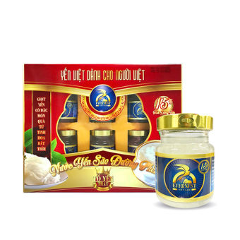 Nước yến sào Evernest 15% tổ yến chưng đường phèn (6 hũ x 70ml)